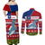 Personalized Samoa Christmas Couples Matching Off Shoulder Maxi Dress and Long Sleeve Button Shirts Santas Whale Manuia Le Kerisimasi LT05 - Polynesian Pride