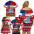 Personalized Samoa Christmas Family Matching Off Shoulder Short Dress and Hawaiian Shirt Santas Whale Manuia Le Kerisimasi LT05 - Polynesian Pride