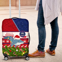 Samoa Christmas Luggage Cover Santas Whale Manuia Le Kerisimasi LT05 Red - Polynesian Pride