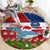 Samoa Christmas Round Carpet Santas Whale Manuia Le Kerisimasi LT05 - Polynesian Pride