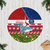 Samoa Christmas Tree Skirt Santas Whale Manuia Le Kerisimasi LT05 Casual Tree Skirts Red - Polynesian Pride