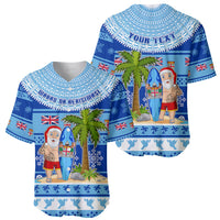 Personalized Fiji Christmas Baseball Jersey Santa Claus Surf Marau Na Kerisimasi LT05 - Polynesian Pride