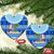 Fiji Christmas Ceramic Ornament Santa Claus Surf Marau Na Kerisimasi LT05 Heart Blue - Polynesian Pride