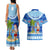 Personalized Fiji Christmas Couples Matching Tank Maxi Dress and Hawaiian Shirt Santa Claus Surf Marau Na Kerisimasi LT05 - Polynesian Pride