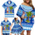 Personalized Fiji Christmas Family Matching Off Shoulder Short Dress and Hawaiian Shirt Santa Claus Surf Marau Na Kerisimasi LT05 - Polynesian Pride