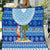 Fiji Christmas Quilt Santa Claus Surf Marau Na Kerisimasi LT05 Blue - Polynesian Pride