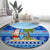 Fiji Christmas Round Carpet Santa Claus Surf Marau Na Kerisimasi LT05 - Polynesian Pride