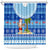 Fiji Christmas Shower Curtain Santa Claus Surf Marau Na Kerisimasi LT05 Blue - Polynesian Pride