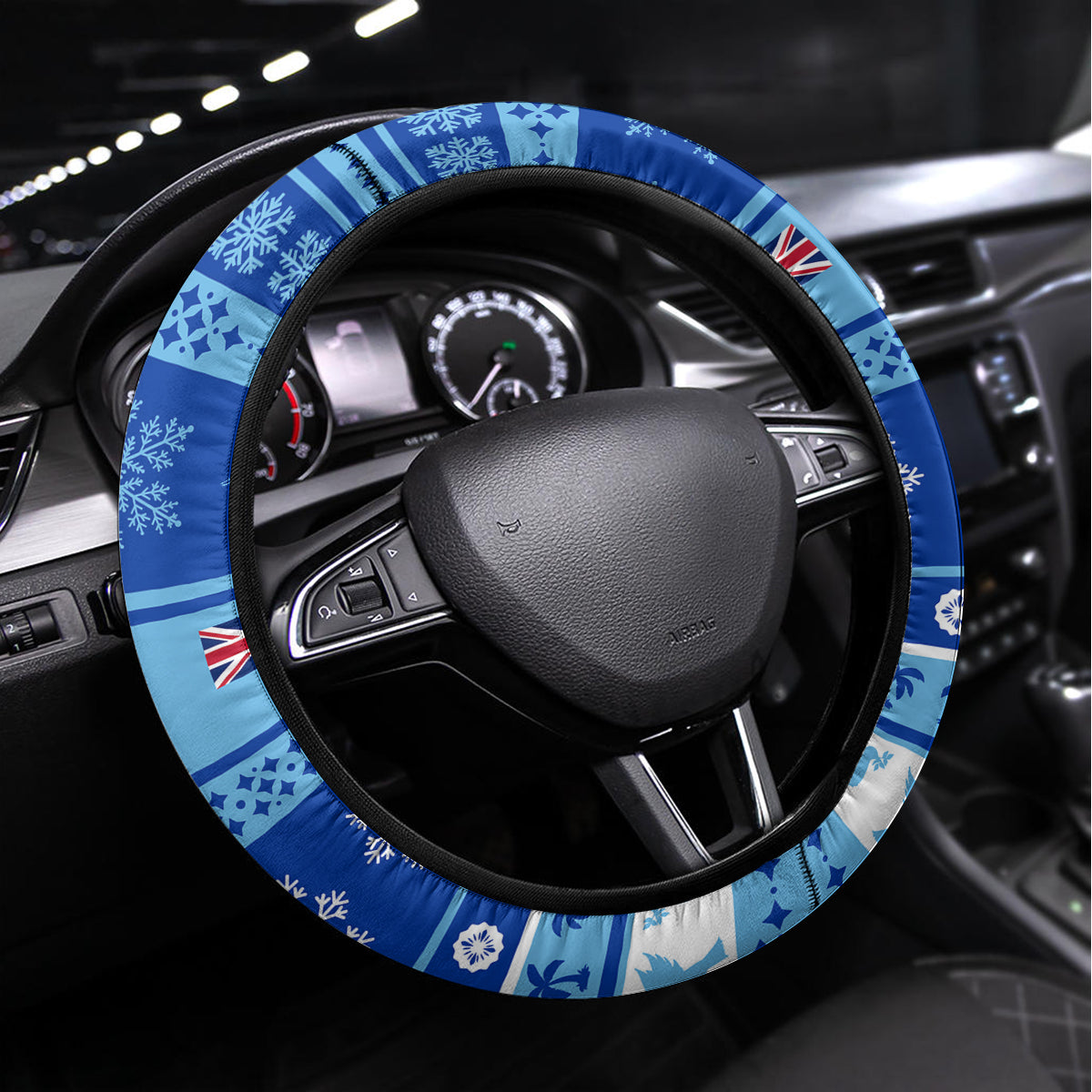 Fiji Christmas Steering Wheel Cover Santa Claus Surf Marau Na Kerisimasi