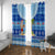 Fiji Christmas Window Curtain Santa Claus Surf Marau Na Kerisimasi LT05 With Grommets Blue - Polynesian Pride