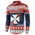 Wallis and Futuna Christmas Button Sweatshirt Poinsettia Joyeux Noel