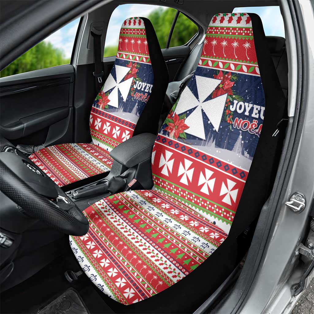 Wallis and Futuna Christmas Car Seat Cover Poinsettia Joyeux Noel