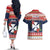 Wallis and Futuna Christmas Couples Matching Off The Shoulder Long Sleeve Dress and Hawaiian Shirt Poinsettia Joyeux Noel