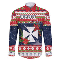 Wallis and Futuna Christmas Family Matching Puletasi and Hawaiian Shirt Poinsettia Joyeux Noel