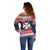 Wallis and Futuna Christmas Off Shoulder Sweater Poinsettia Joyeux Noel