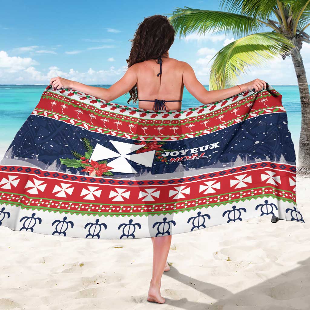 Wallis and Futuna Christmas Sarong Poinsettia Joyeux Noel