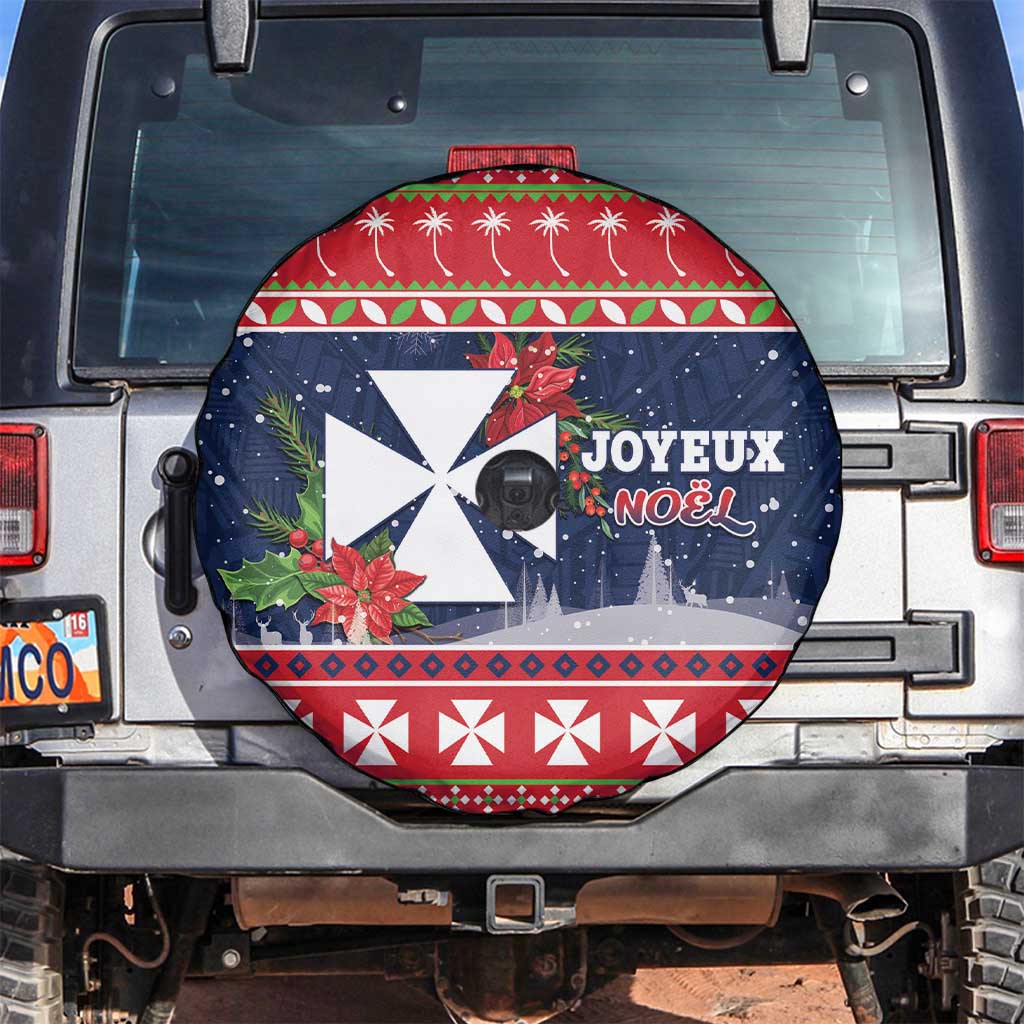 Wallis and Futuna Christmas Spare Tire Cover Poinsettia Joyeux Noel