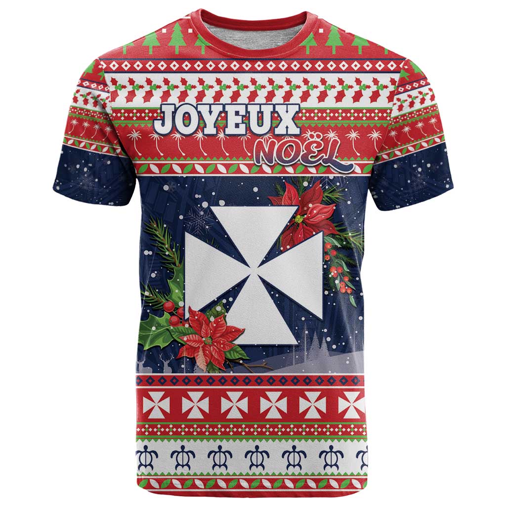 Wallis and Futuna Christmas T Shirt Poinsettia Joyeux Noel