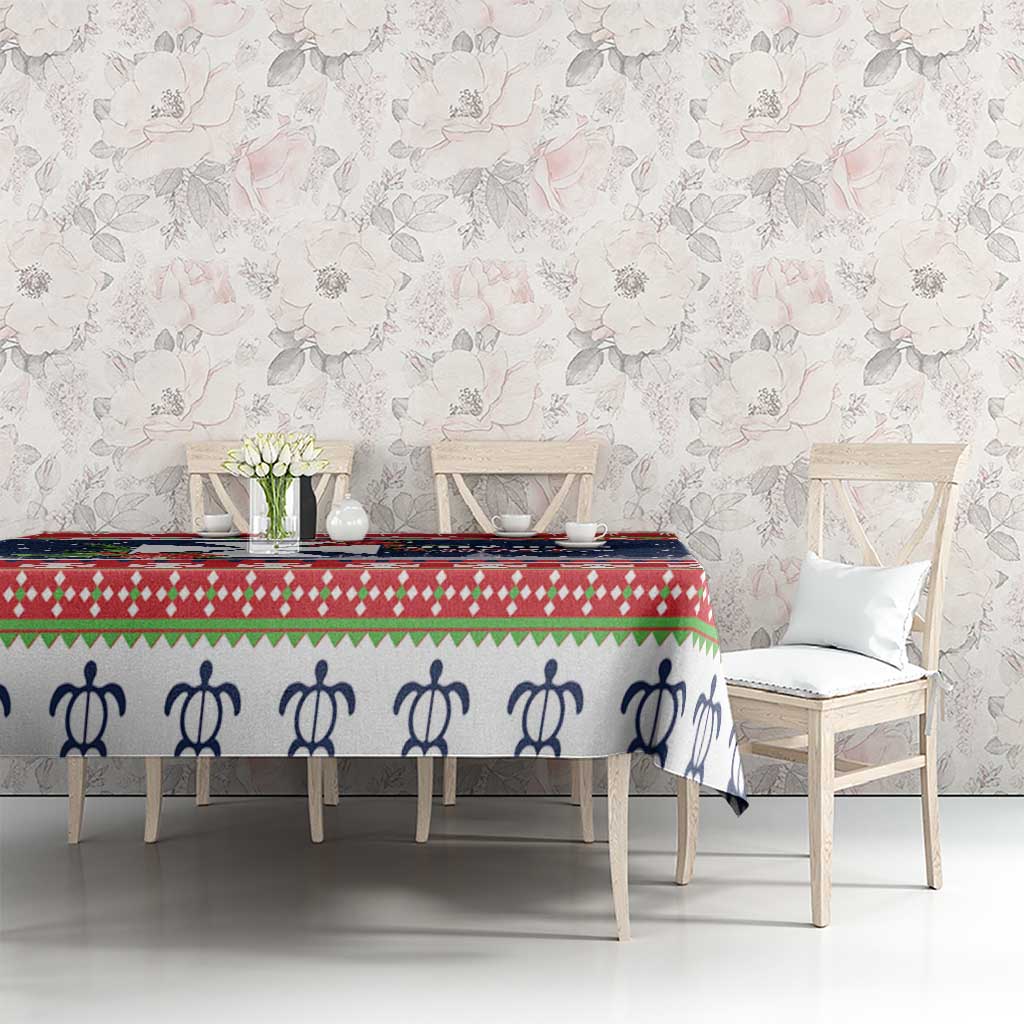 Wallis and Futuna Christmas Tablecloth Poinsettia Joyeux Noel