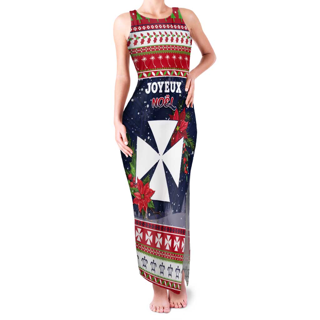 Wallis and Futuna Christmas Tank Maxi Dress Poinsettia Joyeux Noel