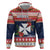 Wallis and Futuna Christmas Zip Hoodie Poinsettia Joyeux Noel