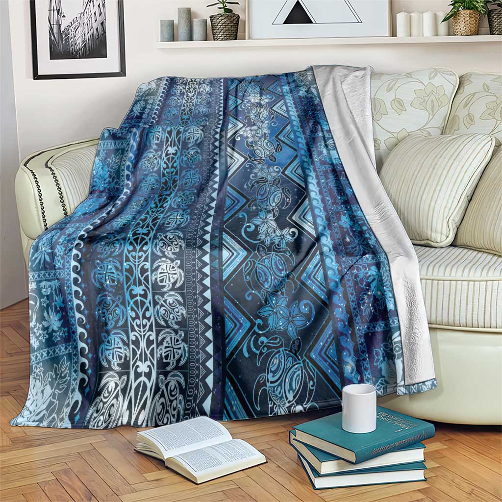 Hawaii Makahiki Turtle Blanket Galaxy Tapa Pattern - Polynesian Pride