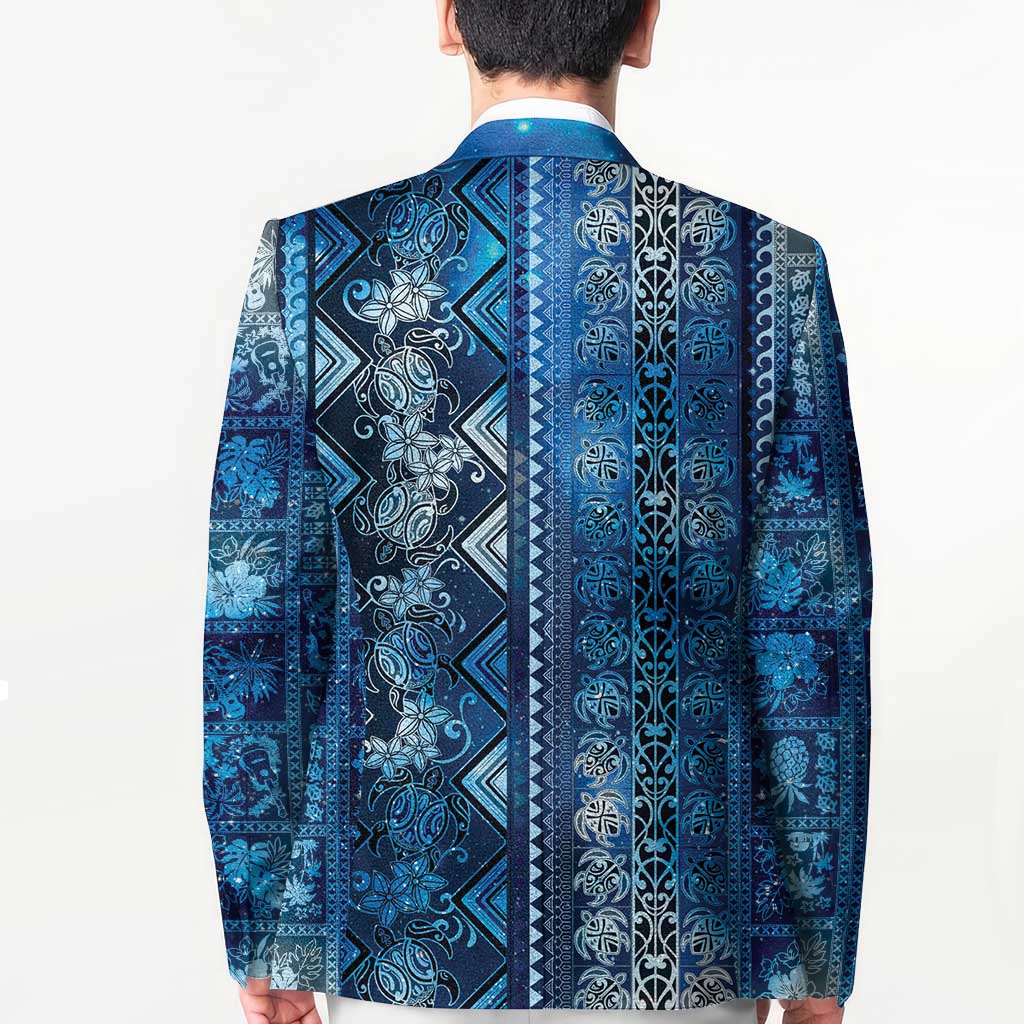 Hawaii Makahiki Turtle Blazer Galaxy Tapa Pattern - Polynesian Pride