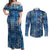 Hawaii Makahiki Turtle Couples Matching Off Shoulder Maxi Dress and Long Sleeve Button Shirt Galaxy Tapa Pattern - Polynesian Pride