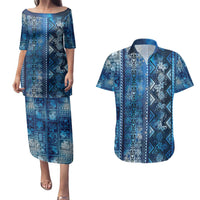 Hawaii Makahiki Turtle Couples Matching Puletasi and Hawaiian Shirt Galaxy Tapa Pattern LT05 Galaxy - Polynesian Pride