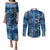 Hawaii Makahiki Turtle Couples Matching Puletasi and Long Sleeve Button Shirt Galaxy Tapa Pattern - Polynesian Pride