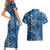 Hawaii Makahiki Turtle Couples Matching Short Sleeve Bodycon Dress and Hawaiian Shirt Galaxy Tapa Pattern - Polynesian Pride