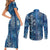 Hawaii Makahiki Turtle Couples Matching Short Sleeve Bodycon Dress and Long Sleeve Button Shirt Galaxy Tapa Pattern - Polynesian Pride
