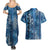 Hawaii Makahiki Turtle Couples Matching Summer Maxi Dress and Hawaiian Shirt Galaxy Tapa Pattern - Polynesian Pride