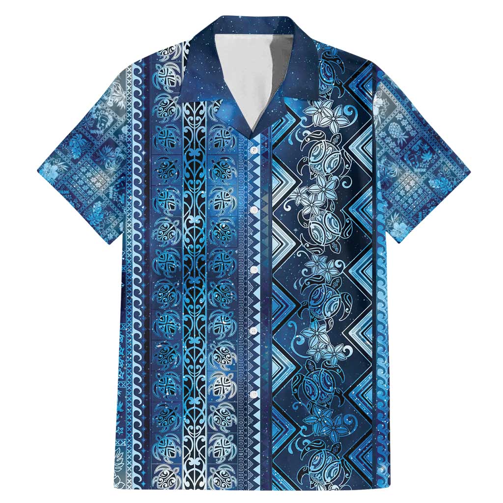 Hawaii Makahiki Turtle Family Matching Mermaid Dress and Hawaiian Shirt Galaxy Tapa Pattern - Polynesian Pride
