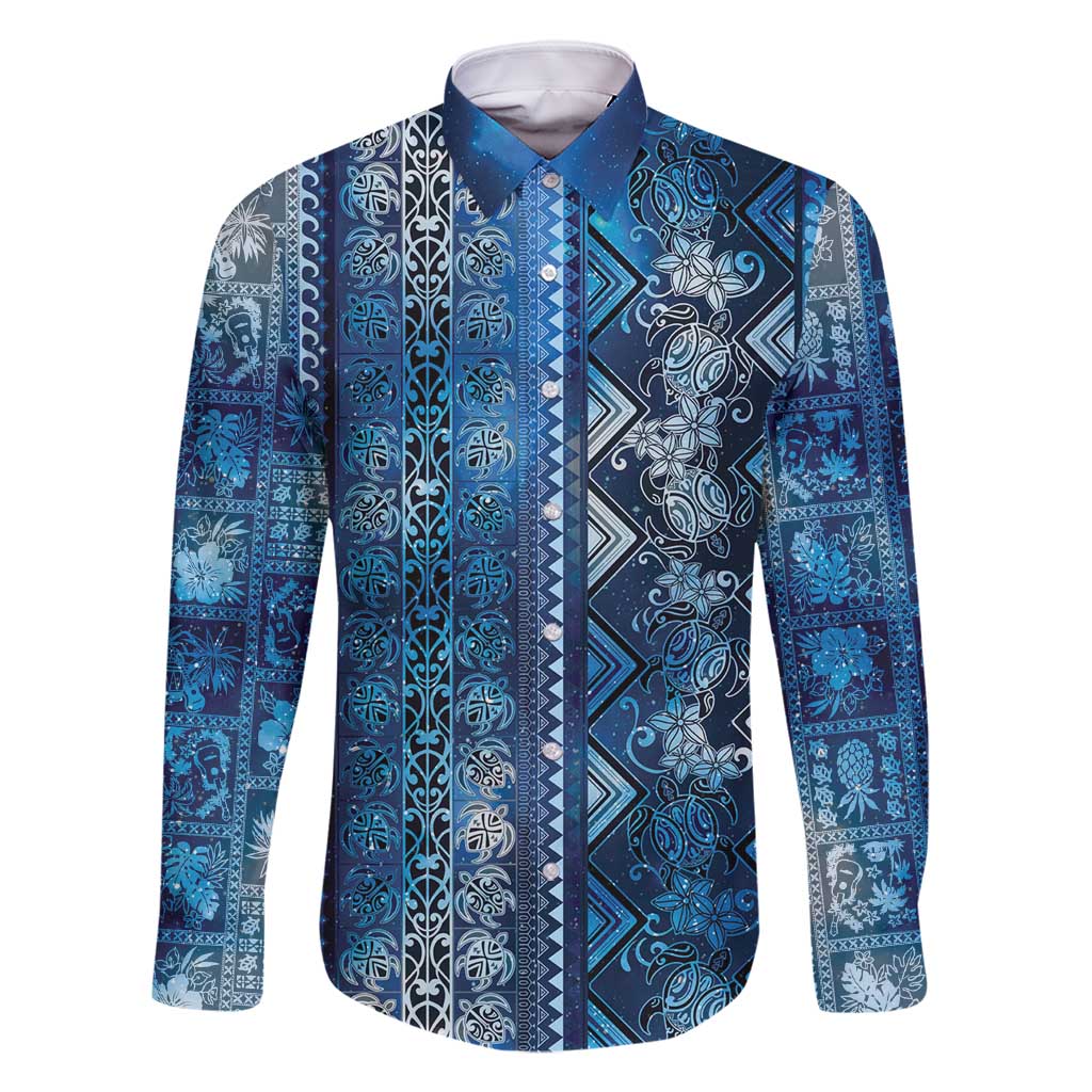 Hawaii Makahiki Turtle Family Matching Mermaid Dress and Hawaiian Shirt Galaxy Tapa Pattern - Polynesian Pride