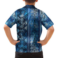 Hawaii Makahiki Turtle Family Matching Off Shoulder Maxi Dress and Hawaiian Shirt Galaxy Tapa Pattern - Polynesian Pride