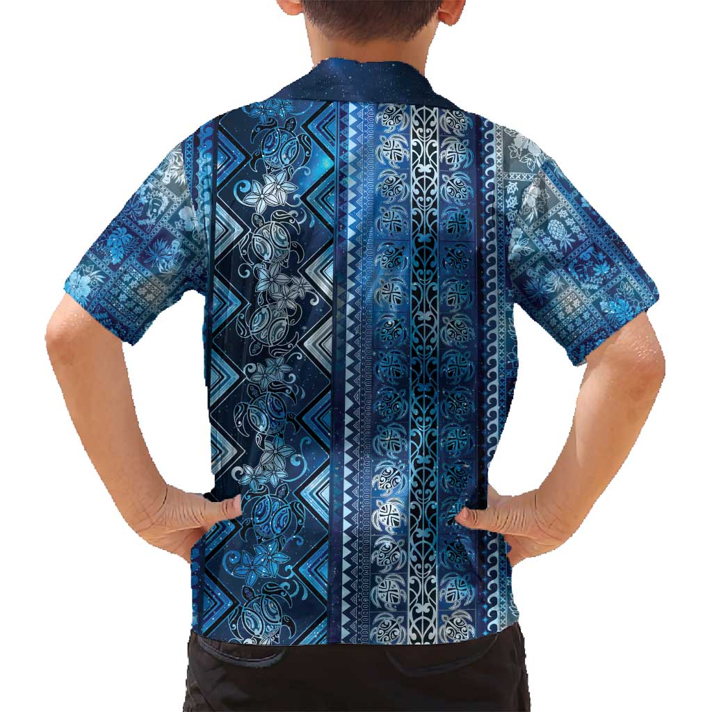 Hawaii Makahiki Turtle Family Matching Puletasi and Hawaiian Shirt Galaxy Tapa Pattern LT05 - Polynesian Pride