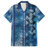 Hawaii Makahiki Turtle Family Matching Puletasi and Hawaiian Shirt Galaxy Tapa Pattern LT05 Dad's Shirt - Short Sleeve Galaxy - Polynesian Pride