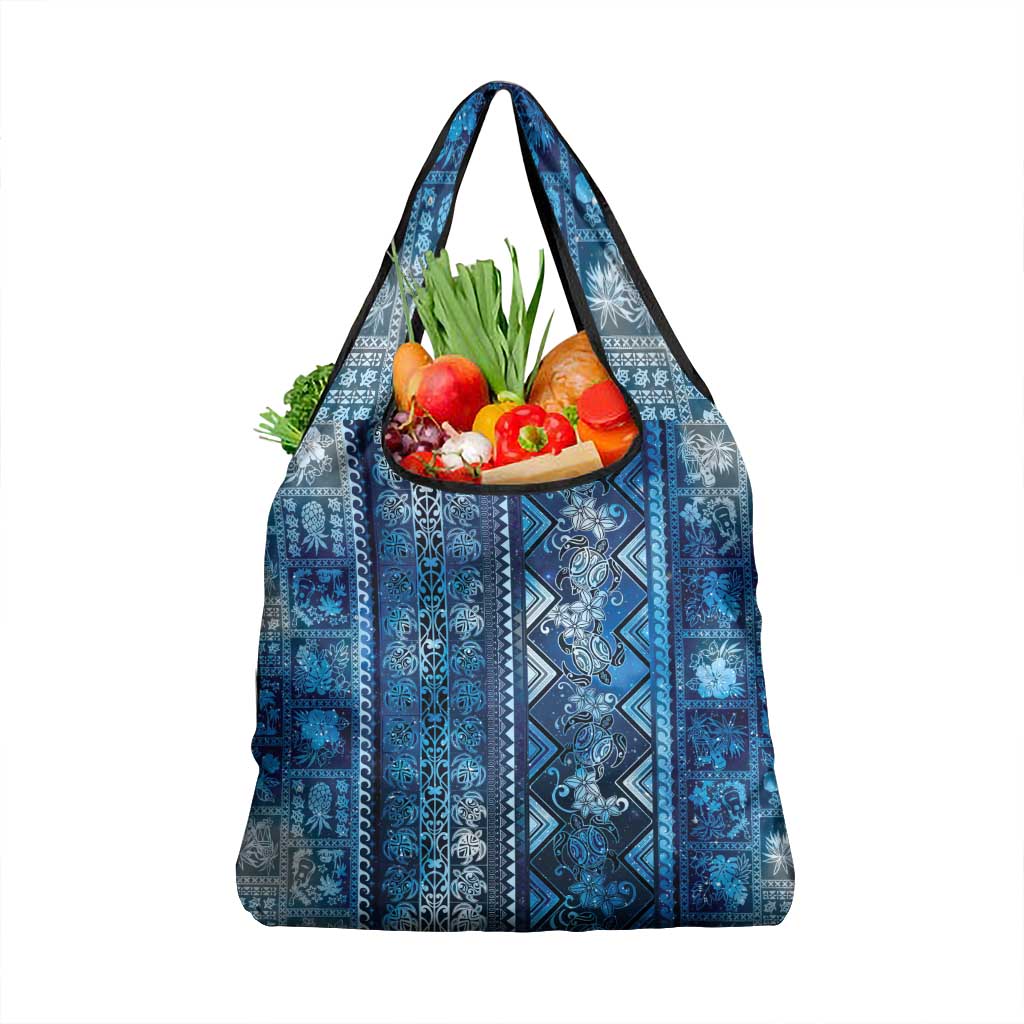 Hawaii Makahiki Turtle Grocery Bag Galaxy Tapa Pattern - Polynesian Pride