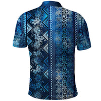 Hawaii Makahiki Turtle Polo Shirt Galaxy Tapa Pattern - Polynesian Pride