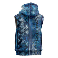 Hawaii Makahiki Turtle Sleeveless Zip Hoodie Galaxy Tapa Pattern - Polynesian Pride