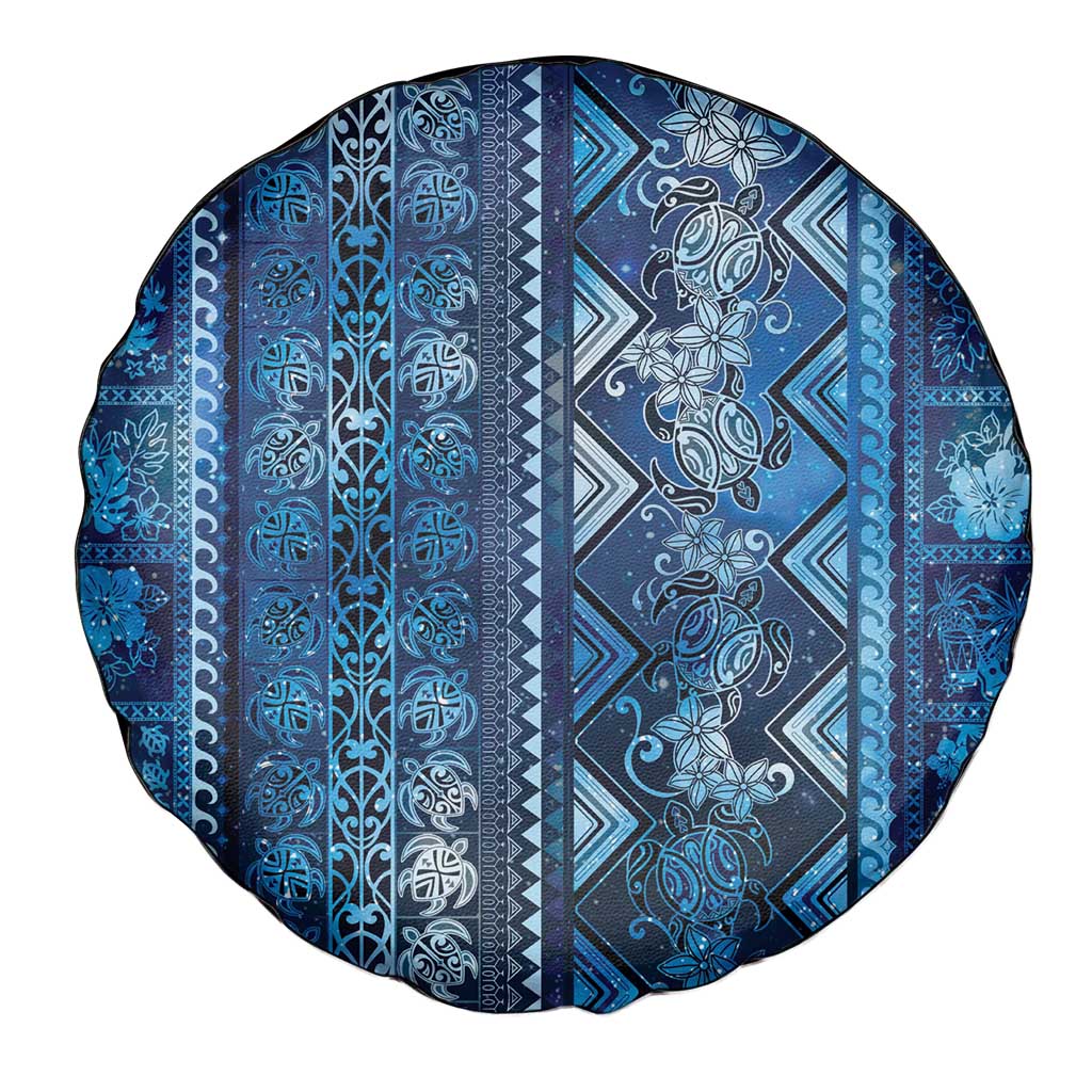 Hawaii Makahiki Turtle Spare Tire Cover Galaxy Tapa Pattern - Polynesian Pride