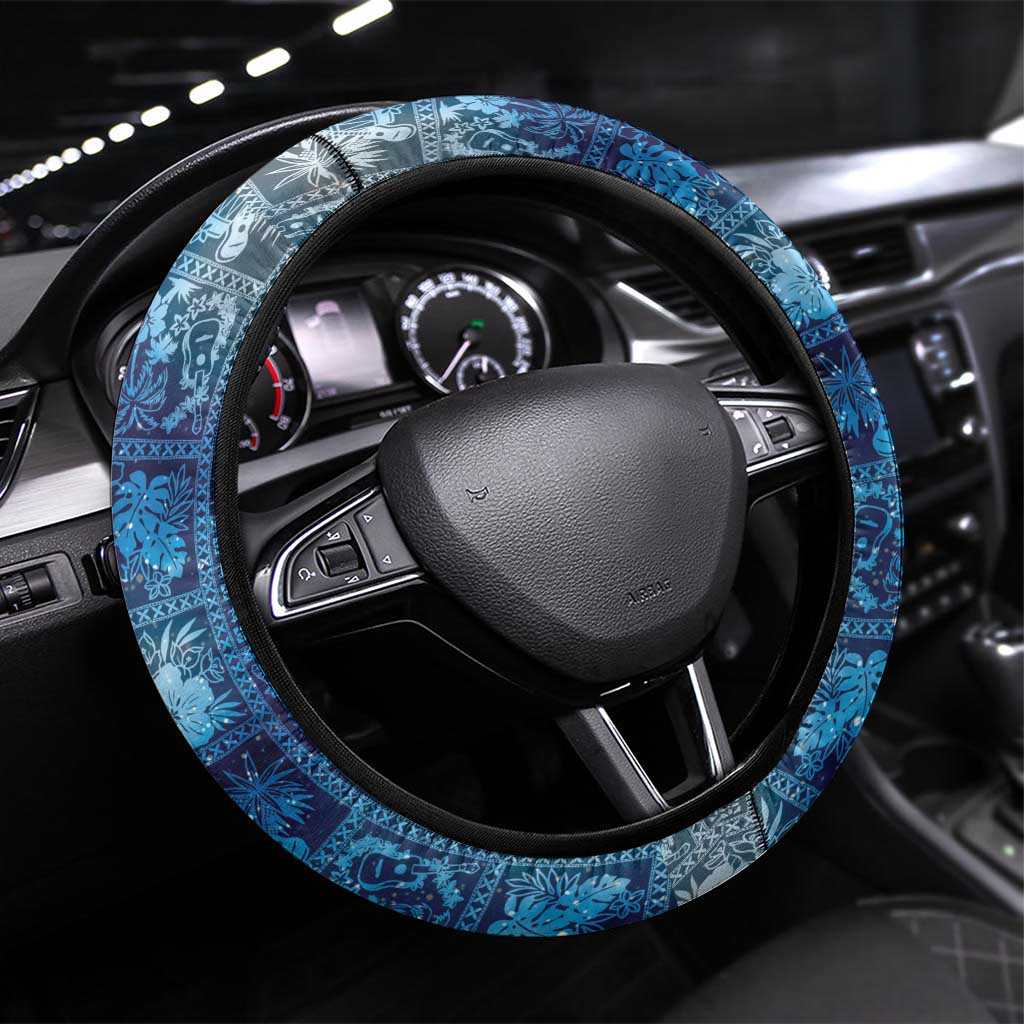 Hawaii Makahiki Turtle Steering Wheel Cover Galaxy Tapa Pattern - Polynesian Pride