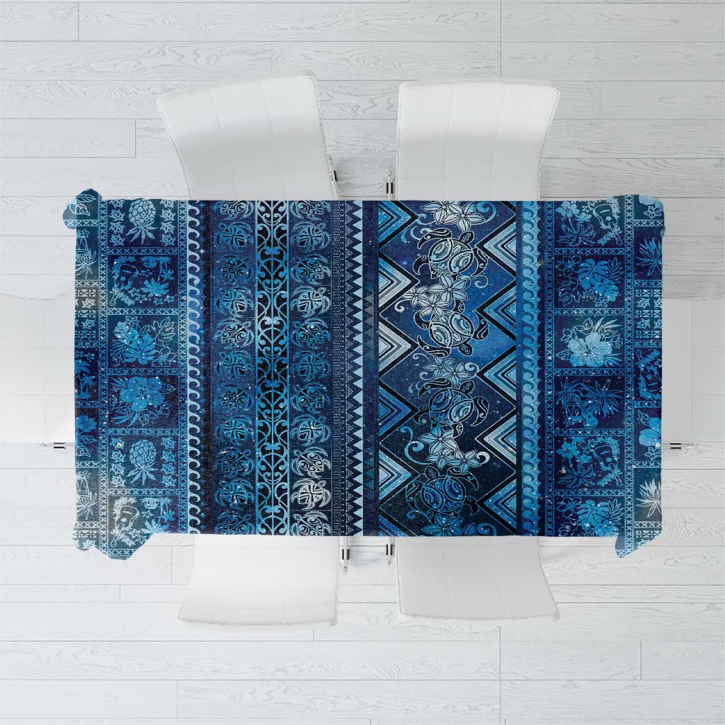 Hawaii Makahiki Turtle Tablecloth Galaxy Tapa Pattern - Polynesian Pride