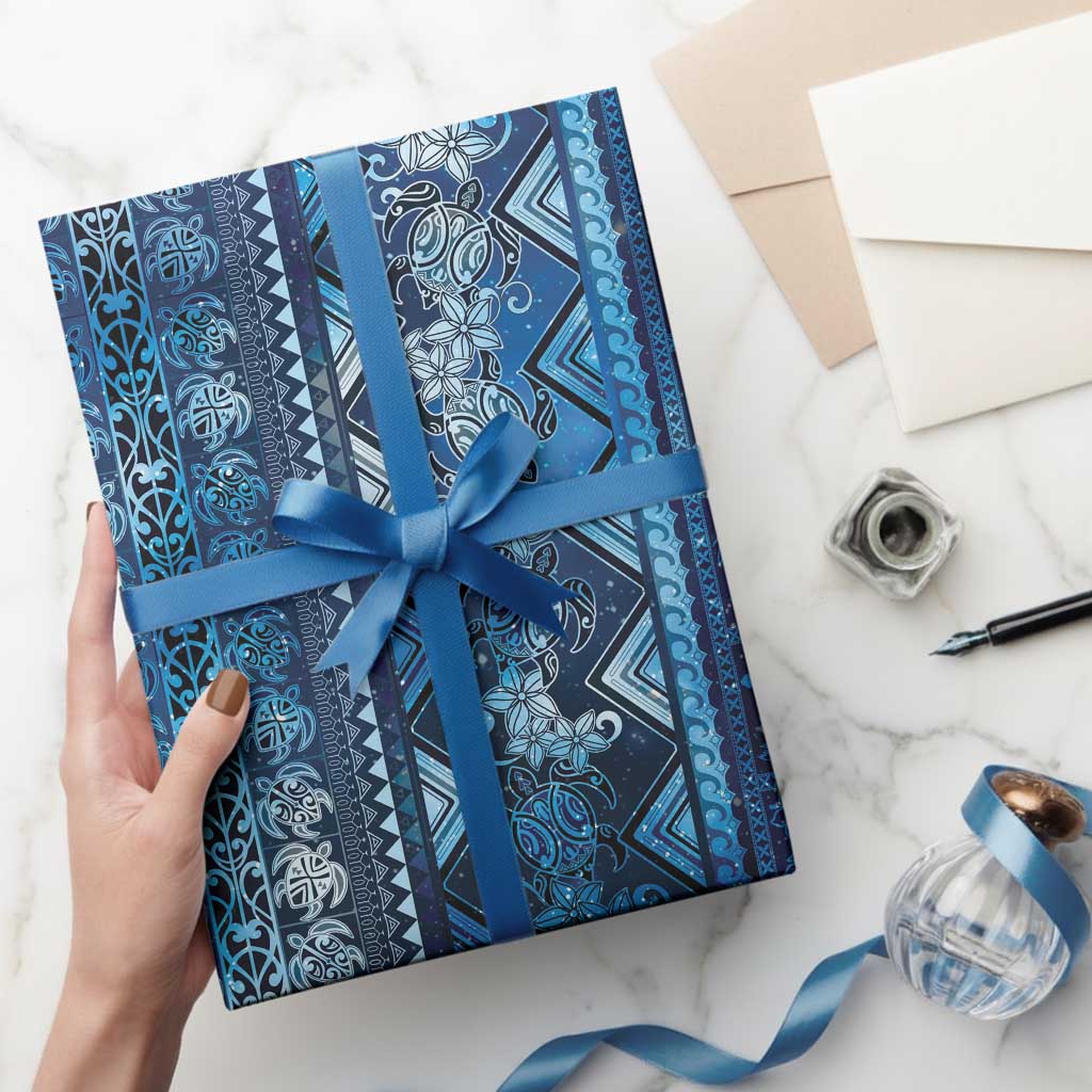 Hawaii Makahiki Turtle Wrapping Paper Galaxy Tapa Pattern LT05 - Polynesian Pride