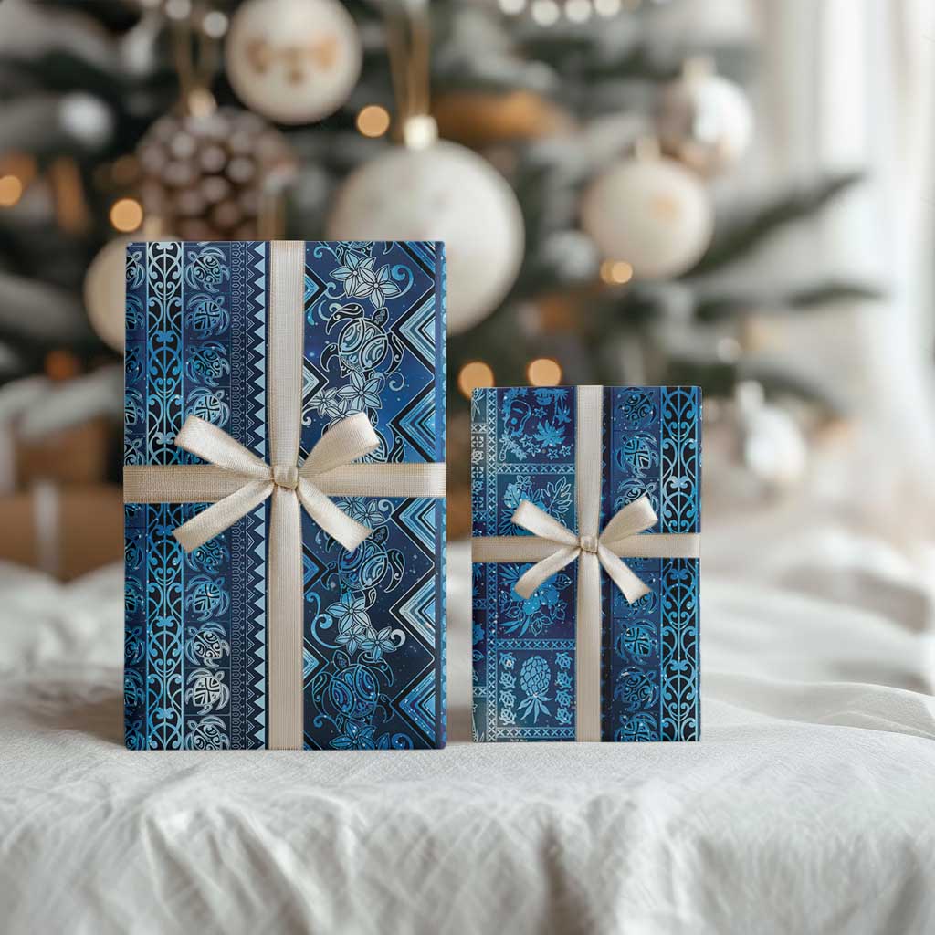 Hawaii Makahiki Turtle Wrapping Paper Galaxy Tapa Pattern LT05 - Polynesian Pride