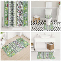 Hawaii Makahiki Turtle Bathroom Set Green Tapa Pattern - Polynesian Pride