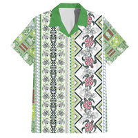 Hawaii Makahiki Turtle Family Matching Puletasi and Hawaiian Shirt Green Tapa Pattern LT05 Dad's Shirt - Short Sleeve Green - Polynesian Pride