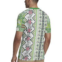 Hawaii Makahiki Turtle Rugby Jersey Green Tapa Pattern - Polynesian Pride
