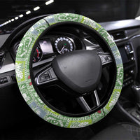Hawaii Makahiki Turtle Steering Wheel Cover Green Tapa Pattern - Polynesian Pride